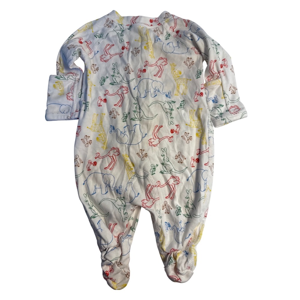 Hanna Andersson x Curious George AOP Newborn Sleeper Romper pajamas outfit